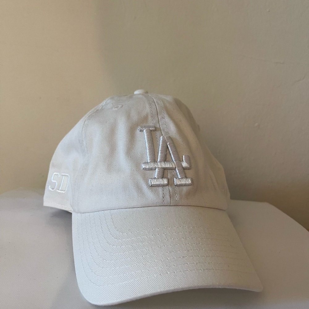 New Era White LA Embroidered Cap